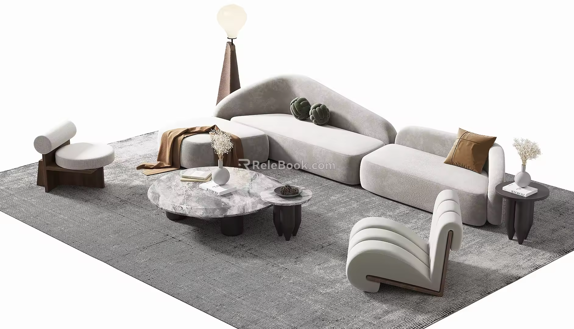 Modern Sofa Coffee Table Combination Sofa 3d model