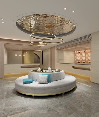 Light Luxury Beauty Salon Hall Beauty Salon Hall Rest Area 3d model