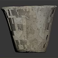 Rustic Textured Garden Flower Pot With Natural Stone Pattern And Earthy Tone