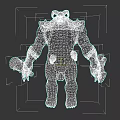 Muscular Horned Orc Warrior Game Character With Green Skin Bone Decorations And Weapon