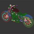 Black Vintage Style Motorcycle With Black Seat Silver Engine And Wheels Dark Background Floor Reflection