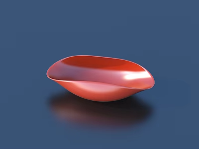 Shiny Red Oval Bowl As Stylish Practical Home Living Essential With Glossy Finish 3d model
