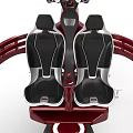 Red Mechanical Gaming Seat With Ergonomic Design And Circular Armrests