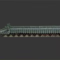 Traditional Chinese Architecture Roof Models With Green Tiles And Eave Designs