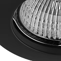 Modern Black Recessed Downlight Spotlight With Transparent Shade And Illuminated Design