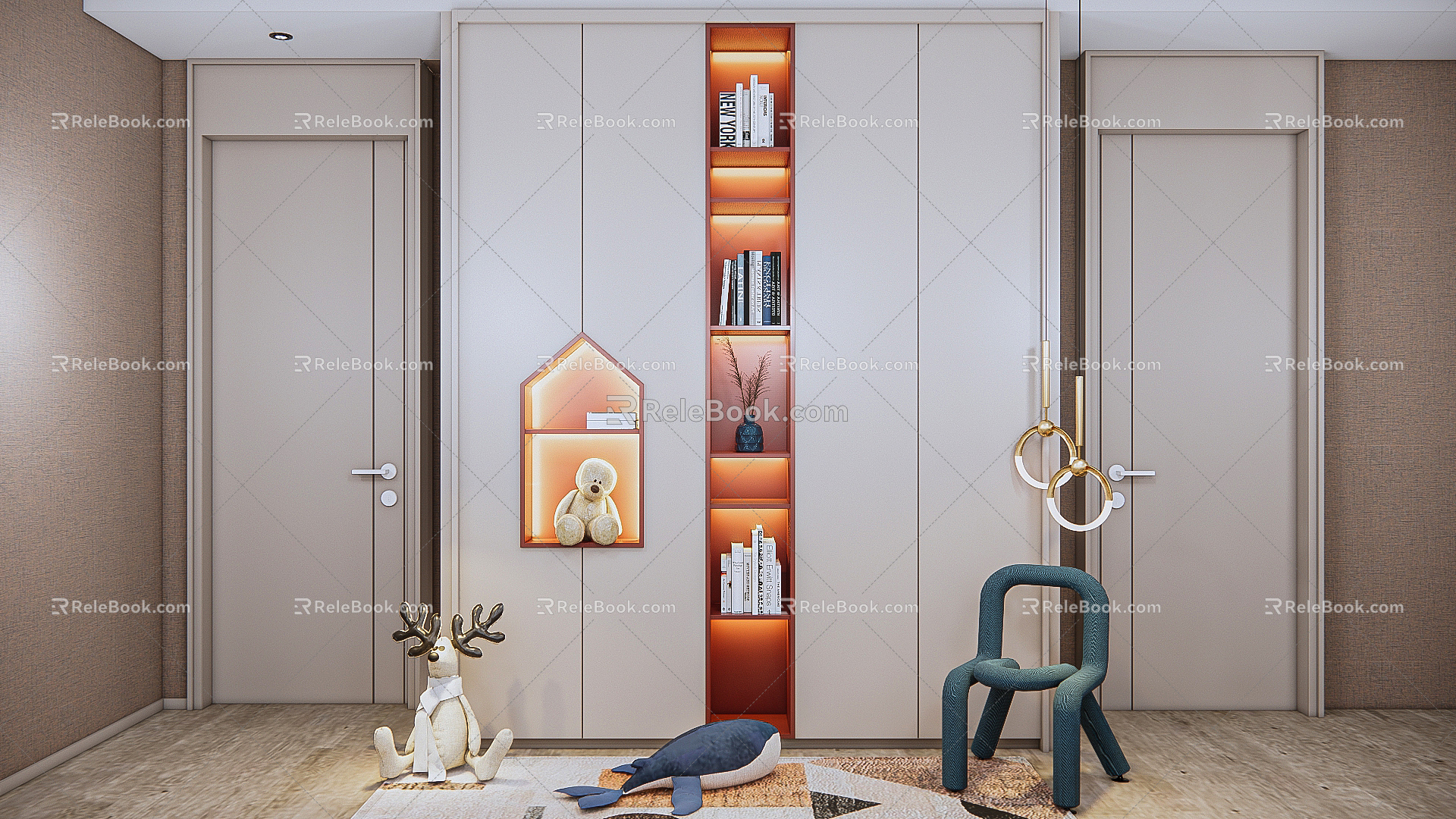 Children's Wardrobe Modern Wardrobe 3d model