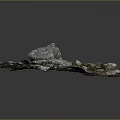 Rugged Natural Terrain With Scattered Rocks And Lush Green Moss Growth