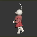 Cute Rabbit Doll With Long Pink Ears Pink Top And Red Striped Skirt
