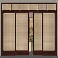 Sliding Doors With Wooden Frame And Woven Lattice Panels For Warm Interior