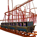 Modern roller coaster toy train track 3d model