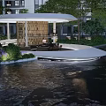 Modern Luxury Open Kitchen Showroom With Elegant Interior And Marble Island Design