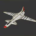 White Model Airplane With Gray Stripes Red Nose And Tail Star Markings