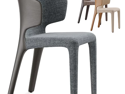 Modern Lounge Chair With Upholstered Fabric Leather Accents Ergonomic Backrest Sturdy Legs 3d model
