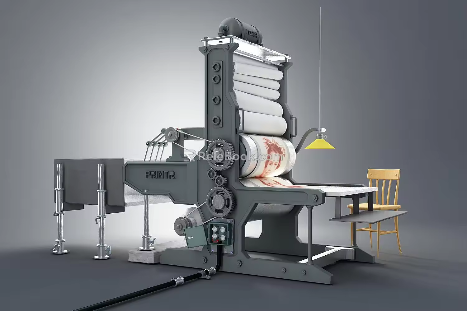 modern printing machine 3d model