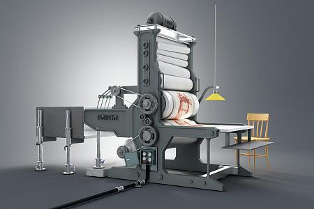 modern printing machine 3d model