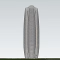 Tall Modern Office Building Exterior With Diamond Shaped Glass Curtain Wall Design