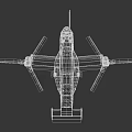Modern Passenger Aircraft With Twin Propellers Rotary Wings Fuselage Design And Cockpit Landing Gear
