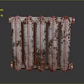 Vintage Rusty Radiator With Aged White Finish And Brown Rust Spots 3d model