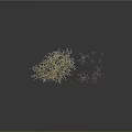 Large White Blossom Tree And Small Pink Flower Trees On Gray Background With Reflections