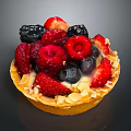 Fresh Berry Fruit Tart With Almond Crust Cream Filling And Strawberries Raspberries Blackberries Blueberries