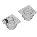 Heavy Duty Metal Pipe Fittings With Square Base And Curved Design Elements