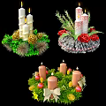 Christmas Decorative Ornament Set With Santa Snowman Reindeer Tree And Gift Boxes