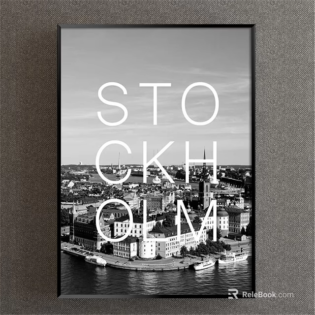 Stockholm Cityscape Urban View With Historic Buildings River And Boats 3d model 