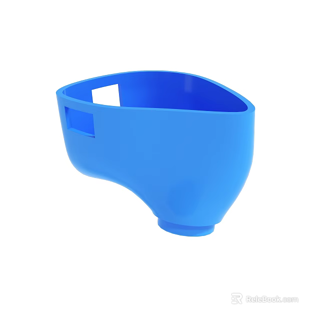 Blue Plastic Curved Container With Functional Holes For Practical Use 3d model 