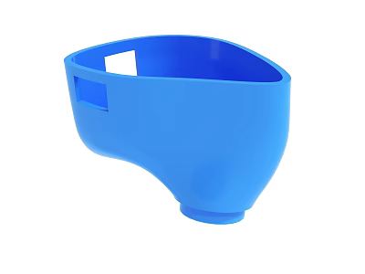 Blue Plastic Curved Container With Functional Holes For Practical Use 3d model