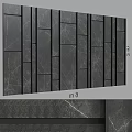 Modern Gray Stone Textured Floor Tiles With Rectangular Design And Neat Linear Arrangement 3d model