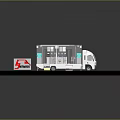 Shine Brand Mobile Service Truck With Extended White Platform And Stairs