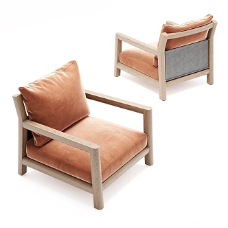 Modern Sofa Chair Orange Leisure Chair 3d model