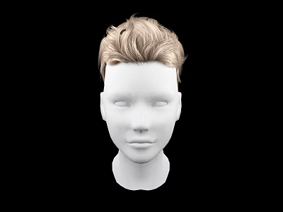 Game Movie Character White Head Model With Blonde Short Hair And Black Background 3d model