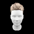 Game Movie Character White Head Model With Blonde Short Hair And Black Background