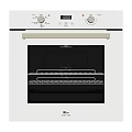 White Electric Kitchen Oven With Digital Control Panel And Glass Door