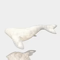 White Whale Shaped Textured Chandelier With Reflection On Light Gray Background 3d model