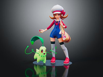 Modern game character cartoon girl cartoon girl character 3d model