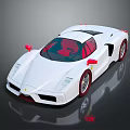 White Sports Car With Red Interior Sleek Aerodynamic Design And Red Accent Wheels