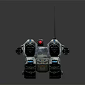 Futuristic Sci Fi Tank With Dual Cannons Blue Lights And Antenna Design