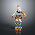 Mechanical Style Daily Life Clothing Accessories With Brown Shorts Blue Red Boots And Arm Cuffs