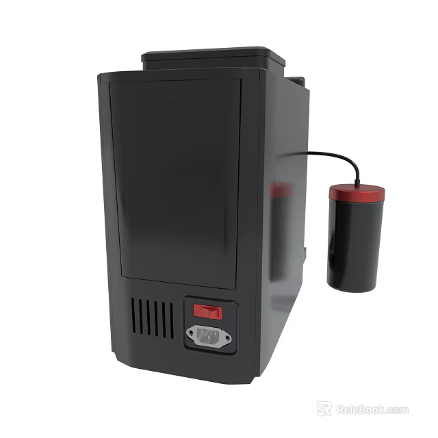Black Electric Device With Red Lid Container And Control Panel 3d model 