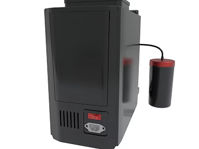 Black Electric Device With Red Lid Container And Control Panel 3d model