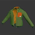 Stylish Beige Jacket With Orange Lining Red Pocket And Front Zipper