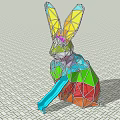 Modern slide children rabbit slide 3d model