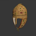 Ancient Warrior Helmet With Gold Decoration And Mythical Creature Motifs