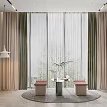 Modern Curtain Color Matching Curtain 3d model