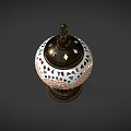 Elegant Decorative Ornament Set With Mosaic Spherical Design And Metal Base
