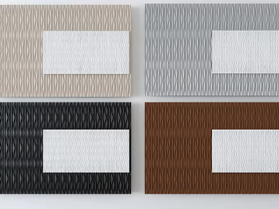 Modern Wall Decor with Wavy Texture and White Rectangular Panels in Various Colors 3d model