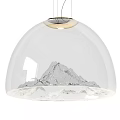 Modern Transparent Glass Pendant Light With Mountain Pattern Design For Home Interior 3d model