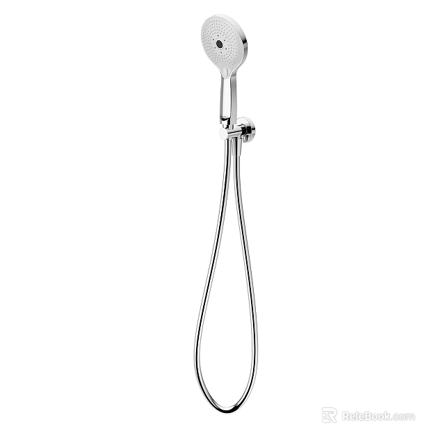 Modern Chrome Handheld Shower Head with Flexible Hose for Bathroom Shower System 3d model 